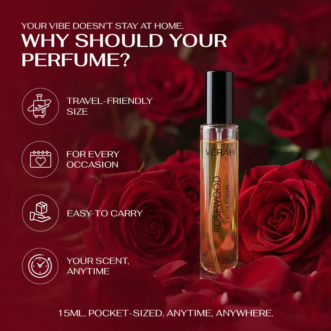 Rosewood 15ML Long Lasting EDP Perfume